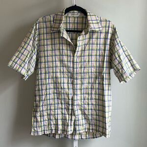 Vintage Calvin Klein Pastel Plaid Button Down